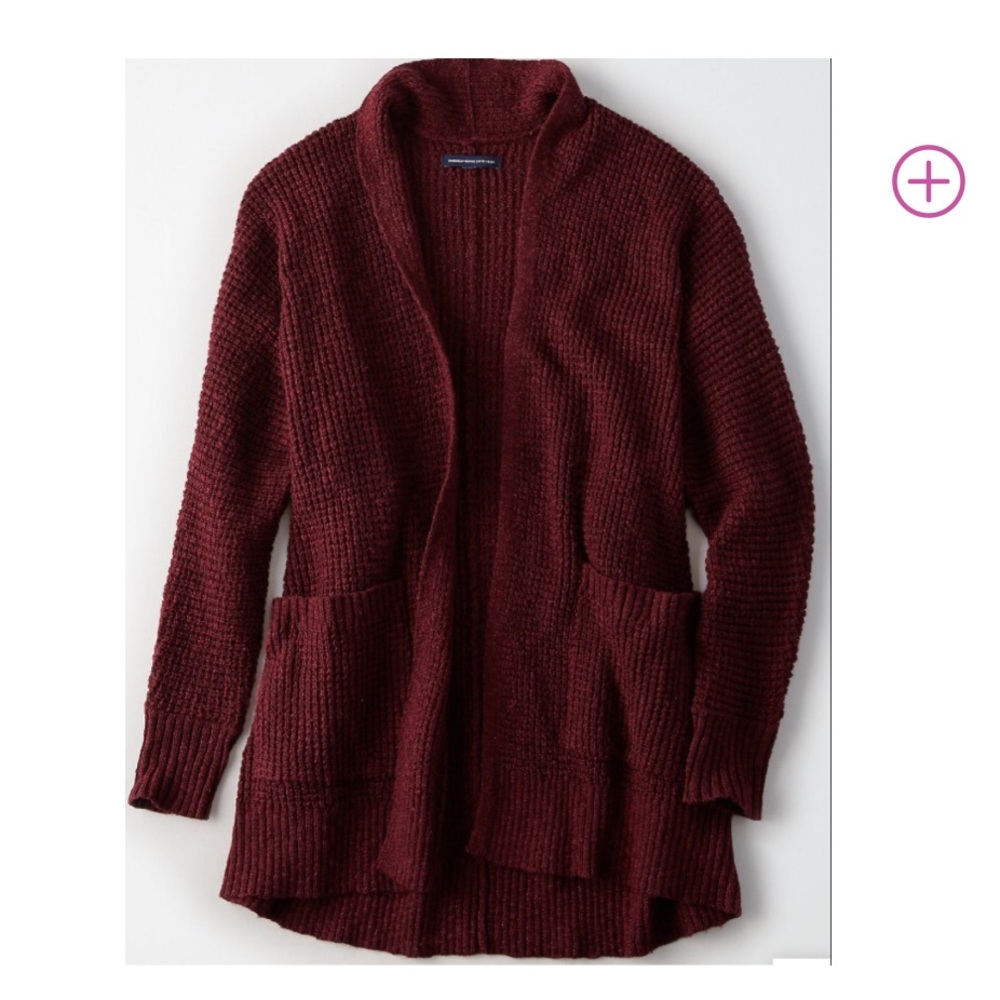 American Eagle Boyfriend Waffle Cardigan